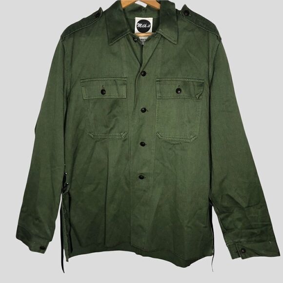 MILK IT SHIRT, Vintage, Green, ties both sides size M - Picture 1 of 6